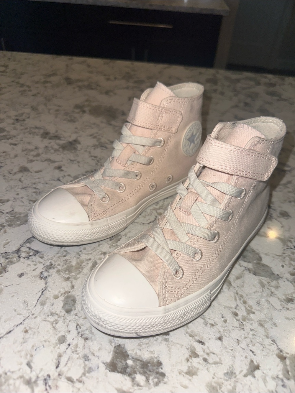 Converse Pink High-Top Easy-on Sneakers.  Size 1.